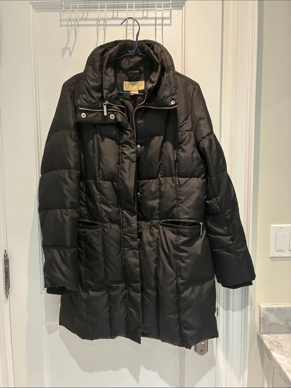 MICHAEL KORS Black Down Filled Funnel Neck Puffer Coat Medium 👵MT